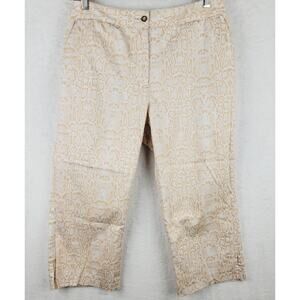 EP Pro Women 8 Golf Crop Ankle Stretch Beige Snake Print Pants Active Sportswear